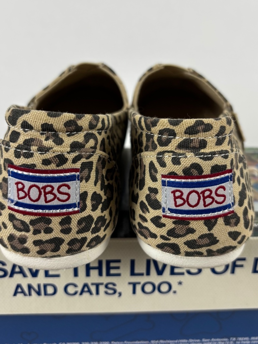 BOBS from Skechers Leopard Print Slip-On Ballet Flats in Beige and Black - Picture 5 of 8